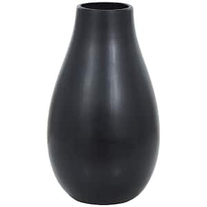 28 in. Black Minimalistic Floor Ceramic Decorative Vase