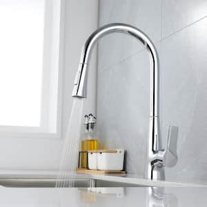 Single Handle Pull Down Sprayer Kitchen Faucet with 2 Spray Patterns in Chrome