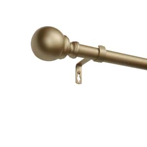 36 in. to 72 in. Sphere Adjustable Length 1 in. Dia. Single Curtain Rod Kit in Gold