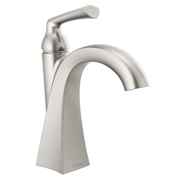 Delta Pierce Single Hole Single-Handle Bathroom Faucet in SpotShield Brushed Nickel