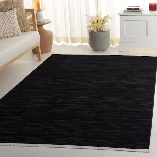 Mila 9 ft. x 12 ft. Beige/Black Solid Color Striped Area Rug