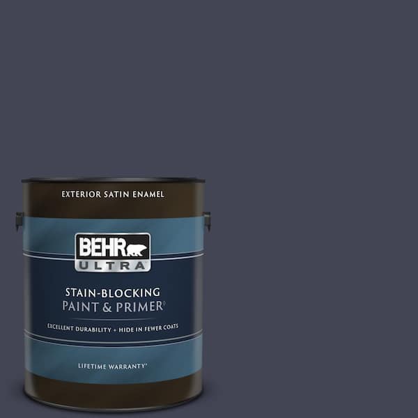 BEHR ULTRA 1 gal. #PPU15-19 Black Sapphire Satin Enamel Exterior Paint & Primer