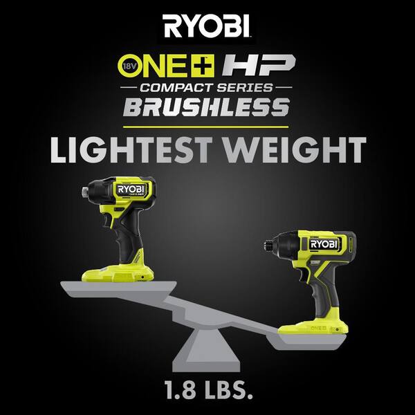 RYOBI - ONE+ HP 18V Brushless Cordless Compact 1/4 in. Hex Impact Driver Kit with (2) 1.5 Ah Batteries and Charger
