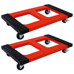 1200 lbs. Capacity 30.3 in. x 18 in. Poly Moving Dolly with 4 Wheels, Heavy Duty Furniture Rolling Mover, 2-Pieces