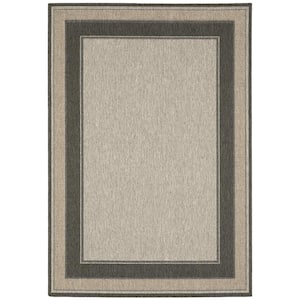 Jasper Gray 7 ft. x 10 ft. Border Indoor/Outdoor Area Rug