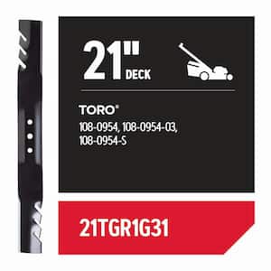 Lawnmower Gator Blades for 21 in. Deck, Fits Toro/Exmark Push Mowers, set of 1 (21TGR1G31)