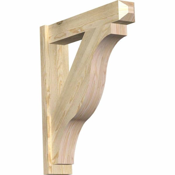 Ekena Millwork 6 in. x 32 in. x 28 in. Douglas Fir Fuston Craftsman Rough Sawn Outlooker