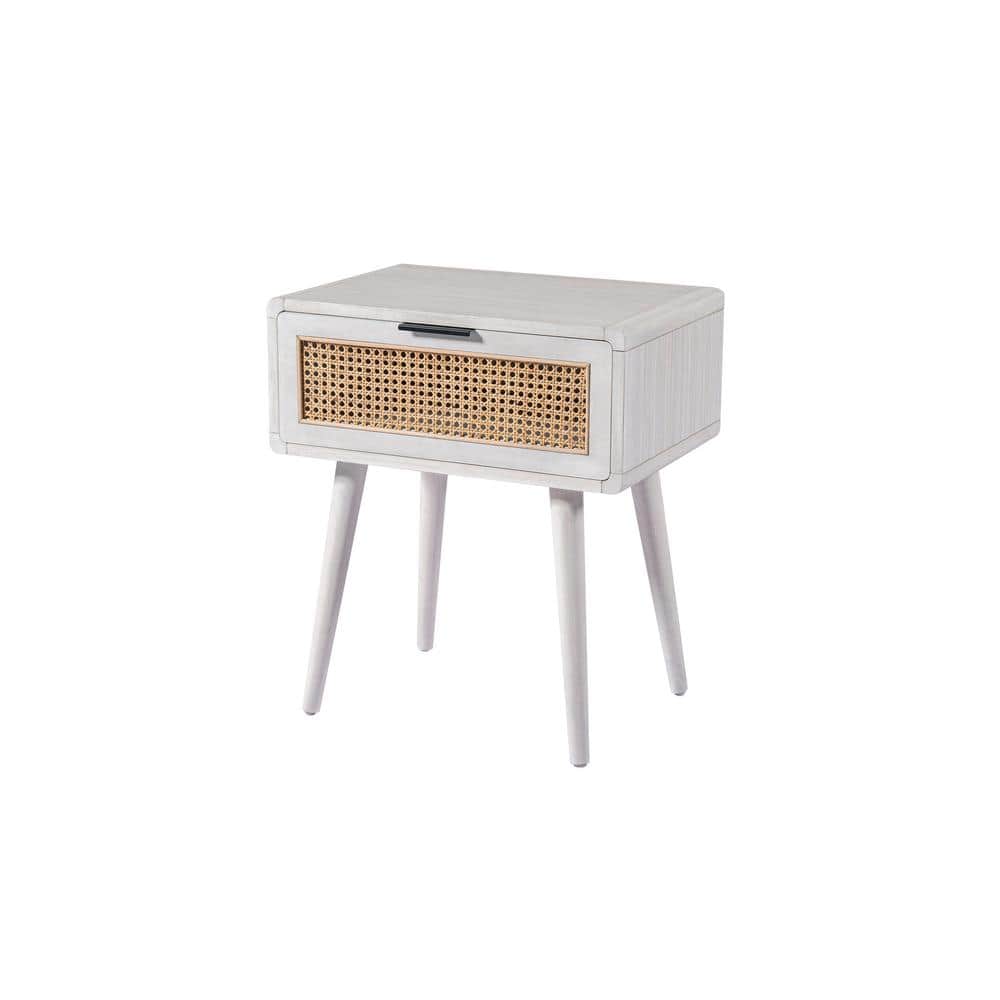 Cambria 22 in. Wide Rectangle Wood End Table - Zebrano Whitewash/Natural Ca