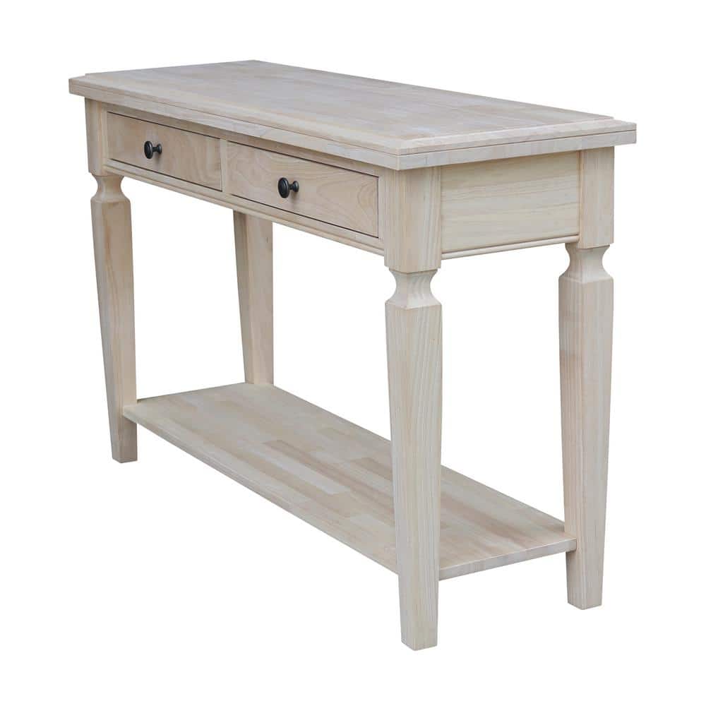 Vista 56'' Unfinished Solid Hardwood Console Table with Storage