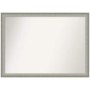 Elegant Brushed Pewter Narrow 41 in. W x 30 in. H Rectangle Non-Beveled Framed Wall Mirror in Silver