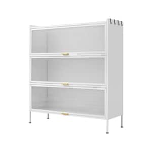 White 3-Shelf Metal Pantry Organizer, Storage Cabinet Baker Racks with Microwave Rack Storage Rack