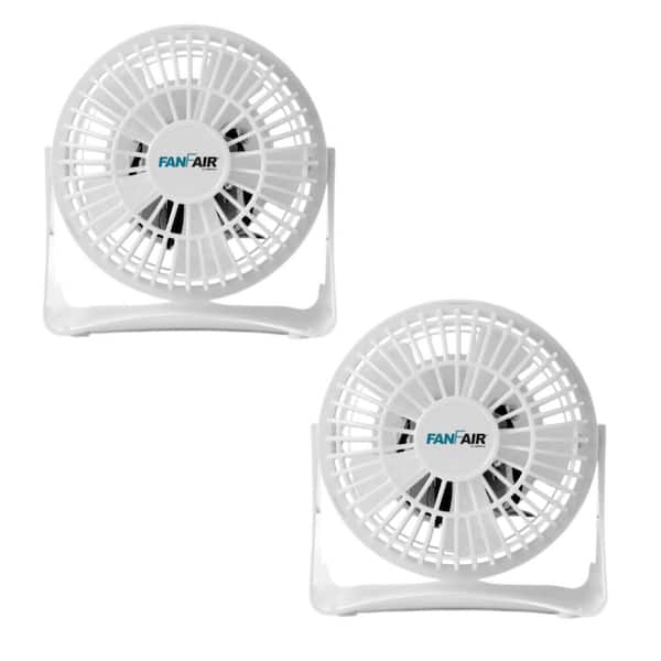 2 PACK 4 in. Desk Personal Fan in White