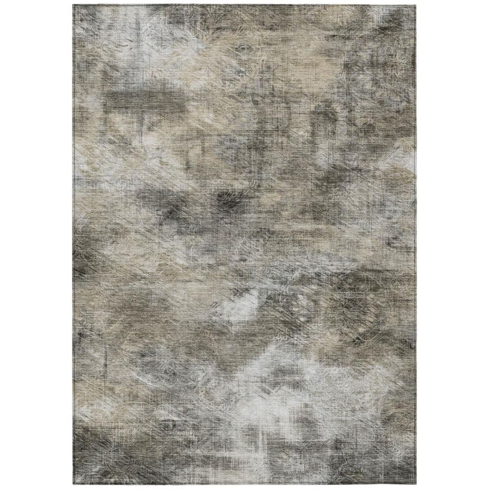 Beige, Taupe, Gray 3 ft. x 5 ft. Woven Abstract Polyester Rectangle Indoor / Outdoor Area Rug price history on PriceWatchPro