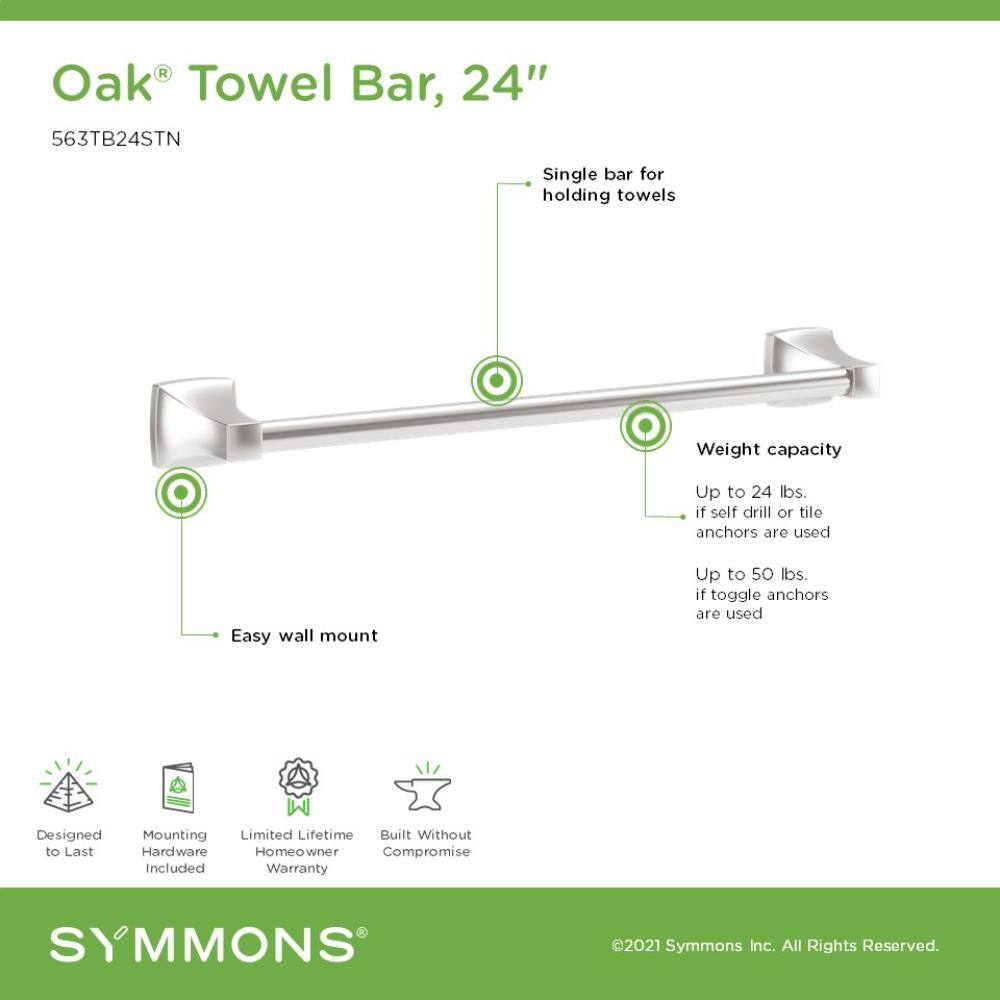 Satin Nickel 24" Wall Mounted Bathroom Towel Bar