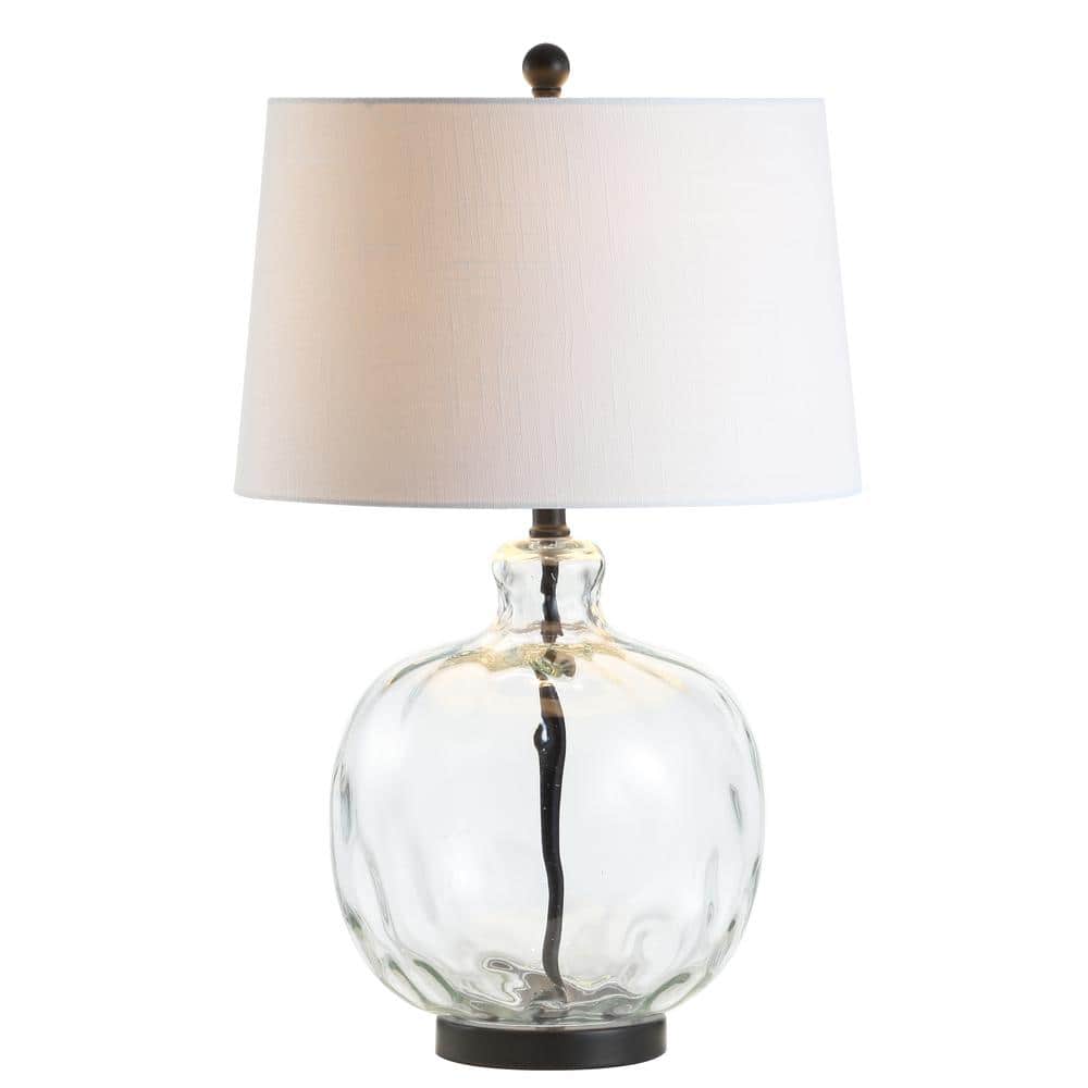 Rae 26.5" Clear Glass and Black Metal Table Lamp