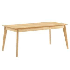 Oracle Oak Rubber Wood 69 in. in 4 Legs Dining Table for 8 Seats