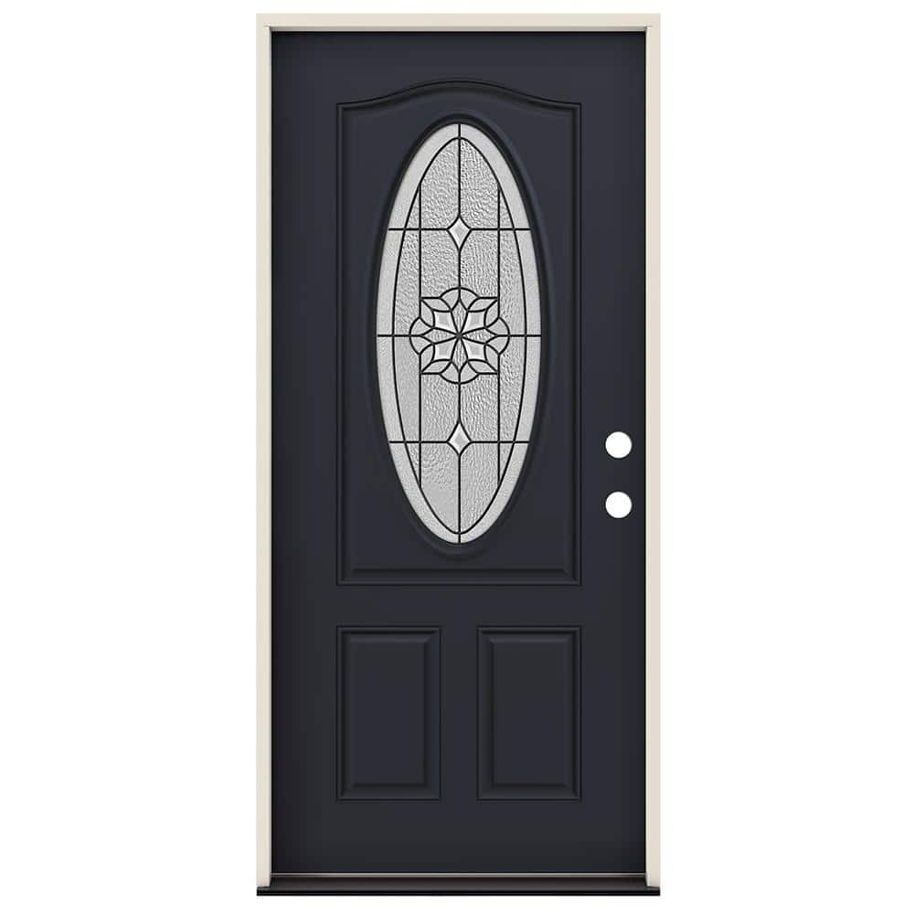 Oval patterned glass exterior doors