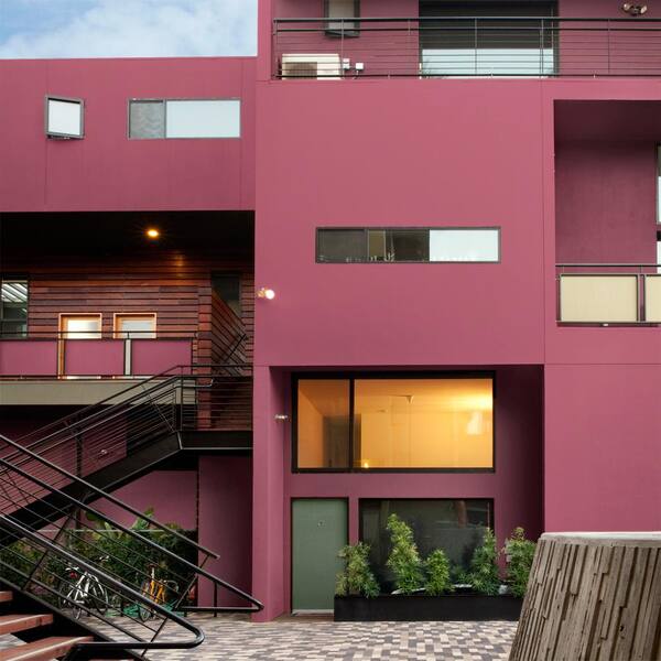 Exterior House Paint Raspberry BEHR PREMIUM PLUS 8 Oz. #120D 5 Glazed