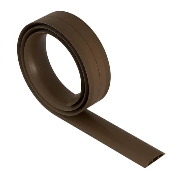 6 ft. 0.63 in. W x 0.31 in. H Heavy Duty PVC Flexible Floor Cable Cover Cord Hider Protect and Prevent Trip Hazard Brown