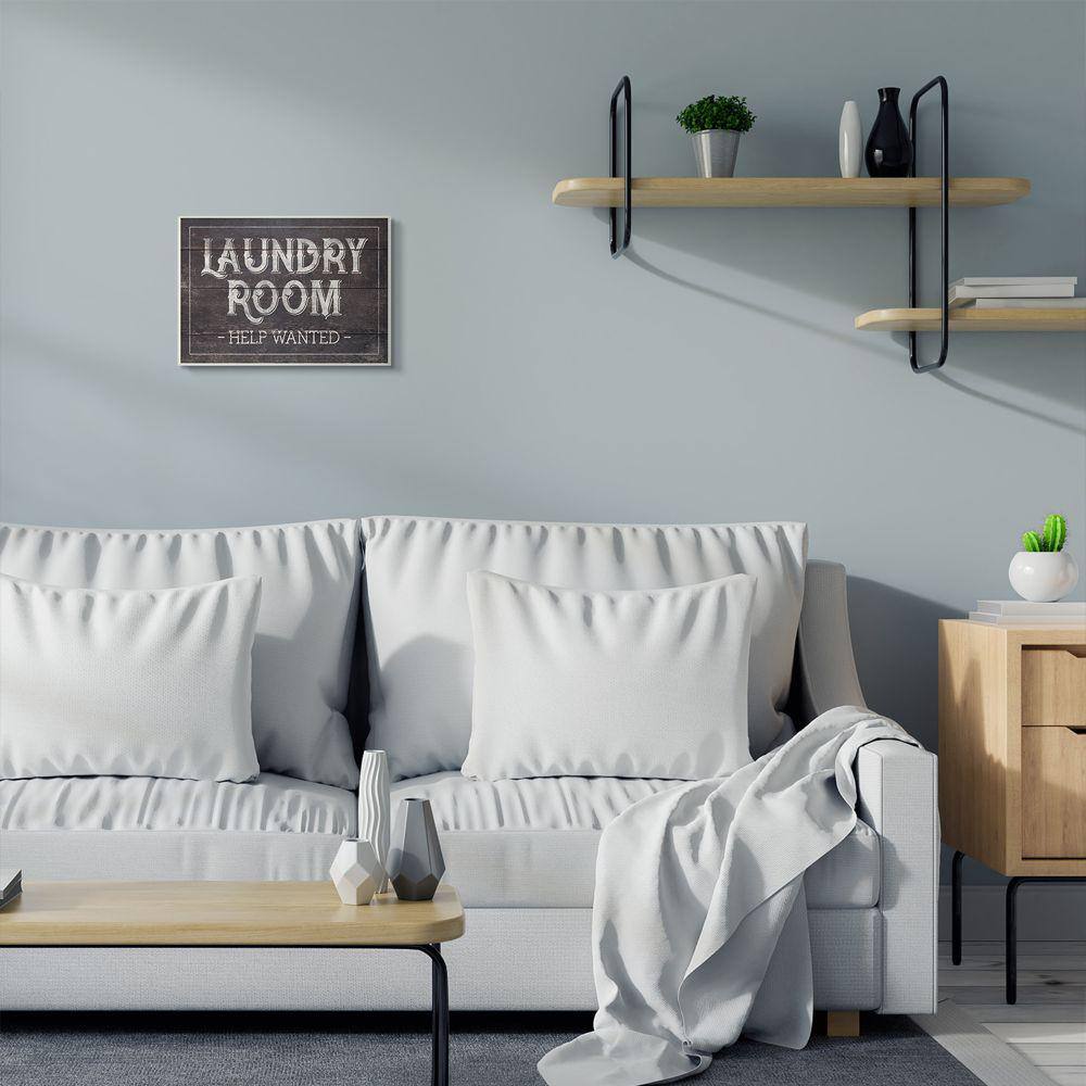 Dark Brown Wood Laundry Room Wall Plaque Art