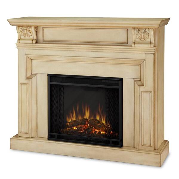 Real Flame Kristine 46 in. Electric Fireplace in Antique White-DISCONTINUED
