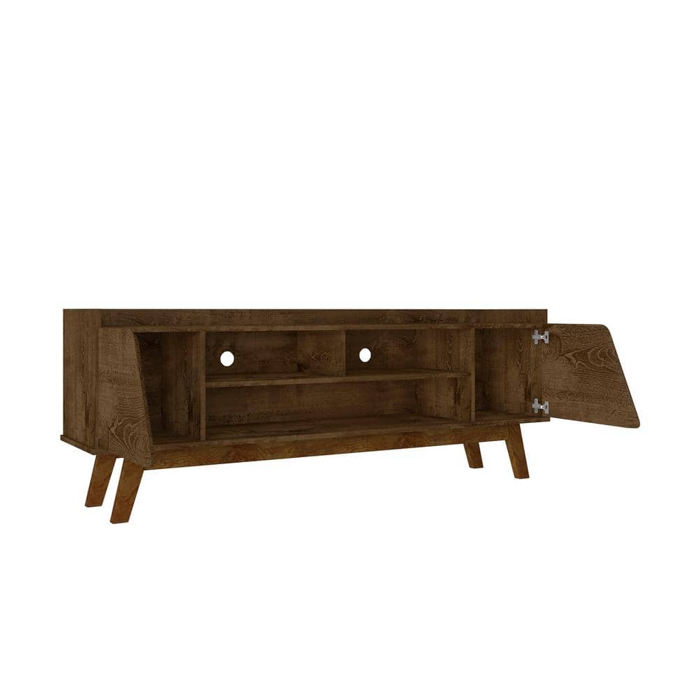 Marcus Rustic Brown Mid-Century Modern TV Stand with Cabinet