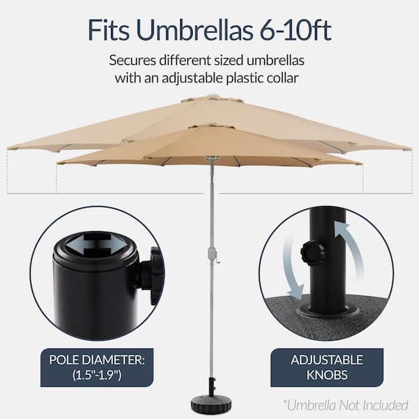 best choice products plastic fillable patio umbrella base stand Best Choice Products Fillable Plastic Patio Umbrella Base Stand, Pole Holder w/ Adjustment Knob, Fluted Style