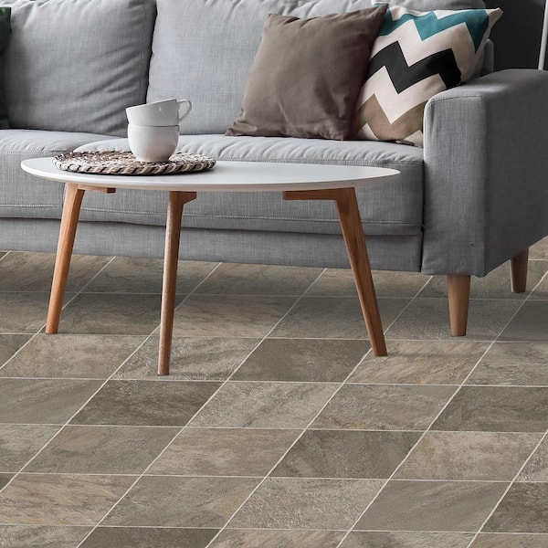 Southern Hills Tile 12 MIL 13.2 ft. W x Cut to Length Waterproof Vinyl Sheet Flooring