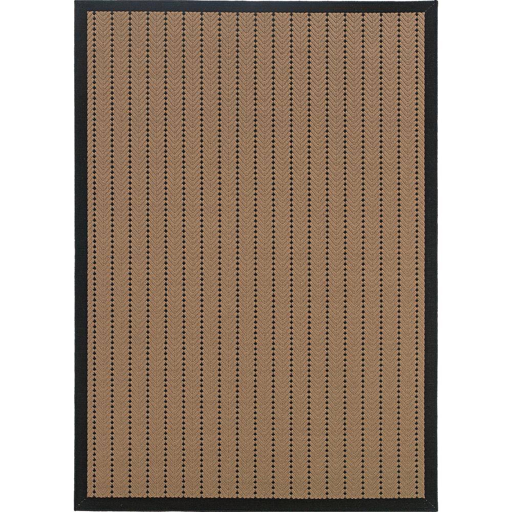 Harbor Tan 5 ft. x 8 ft. Stripe Indoor/Outdoor Patio Area Rug