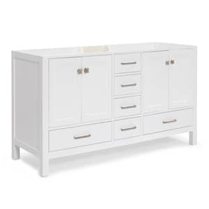 Cambridge 60 in. W x 21.5 in. D x 34.5 in. H Double Freestanding Bath Vanity Cabinet Only in White