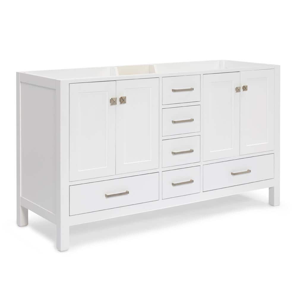 Cambridge 60" White Double Freestanding Vanity Cabinet