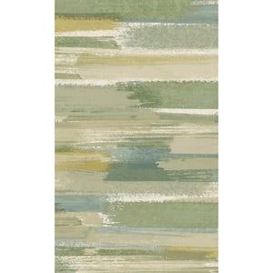 Green Yellow Painted Water Lake Abstract Printed Non-Woven Paper Non Pasted Textured Wallpaper 57 Sq. Ft.