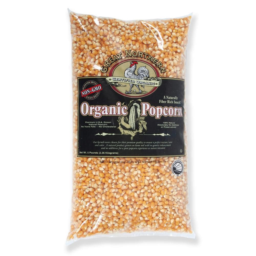 Great Northern 5 lb. All-Natural Organic Yellow Gourmet Popcorn ...