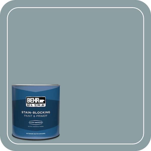 BEHR ULTRA 1 qt. #ECC-65-3 Teal Wave Extra Durable Satin Enamel Interior Paint & Primer