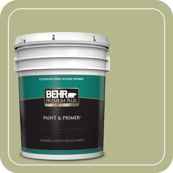 BEHR PREMIUM PLUS 5 gal. Home Decorators Collection #HDC-SP14-1 Secret Glade Semi-Gloss Enamel Exterior Paint & Primer