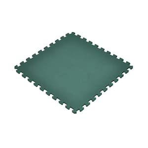 Dark Green 24 in. x 24 in. EVA Foam Non-Toxic Solid Color Interlocking Tile (24-Tile)