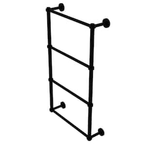 Dottingham Collection 4-Tier 24 in. Ladder Towel Bar with Groovy Detail in Matte Black