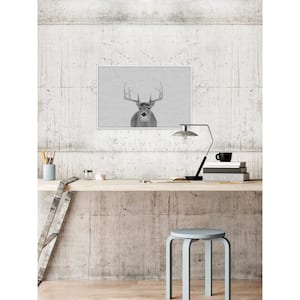 20 in. H x 30 in. W "Serious Deer" by Marmont Hill Framed Canvas Wall Art