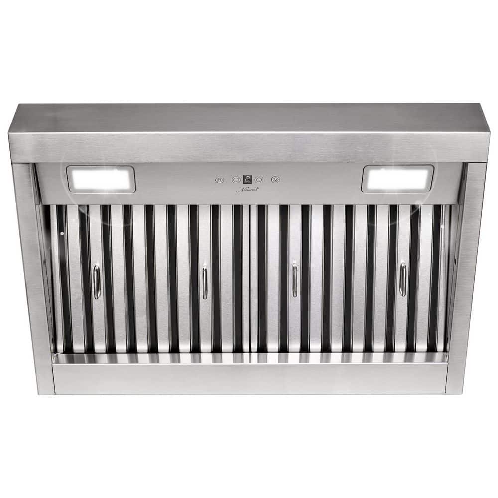 30 in. 600 CFM Ducted Insert Range Hood in Stainless Steel with Dimmable LED Lights 4-Speeds