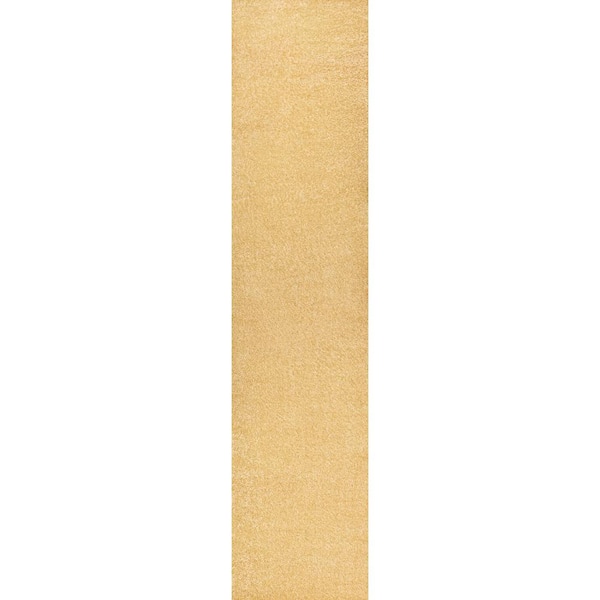 Haze Solid Low-Pile Mustard 2 ft. x 16 ft. Runner Rug