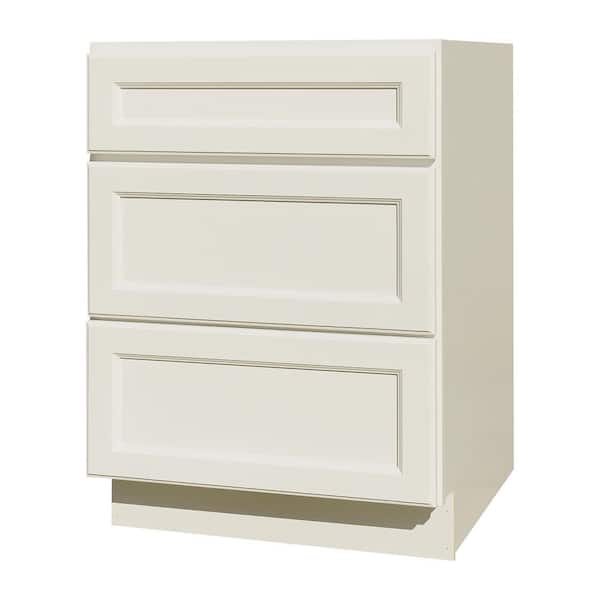 LIFEART CABINETRY Newport Ready to Assemble 21x34.5x24 in. Base Cabinet with 3 Drawers in Classic White