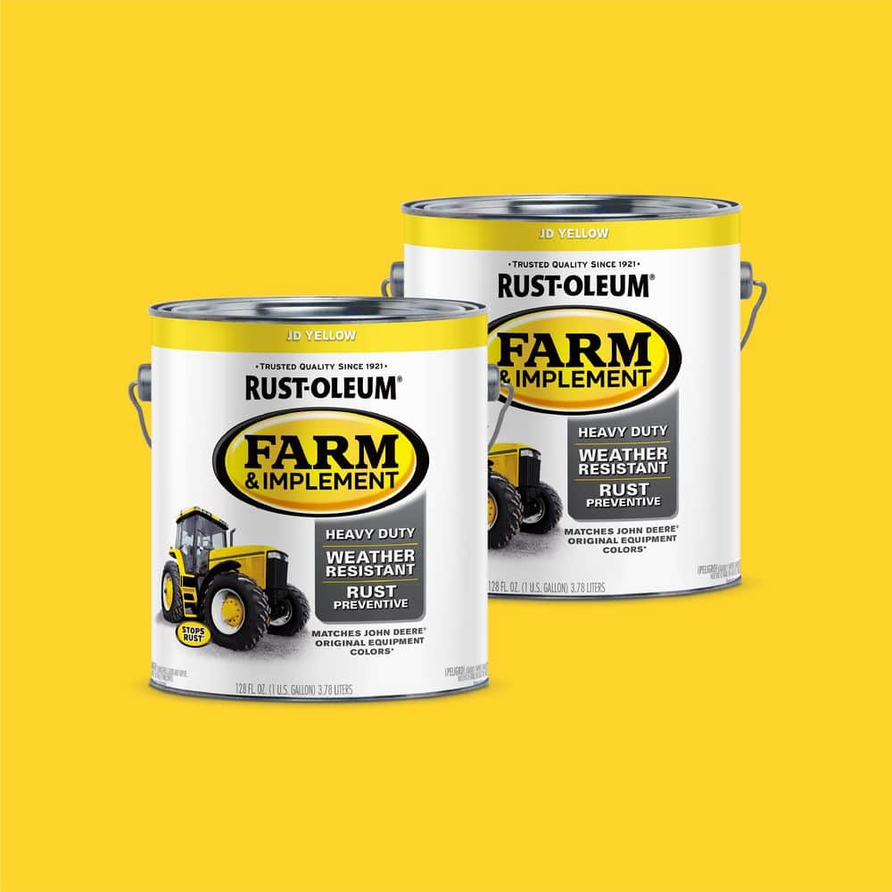 Rust-Oleum 1 gal. Farm & Implement J. D. Yellow Gloss Enamel Paint (2-Pack)