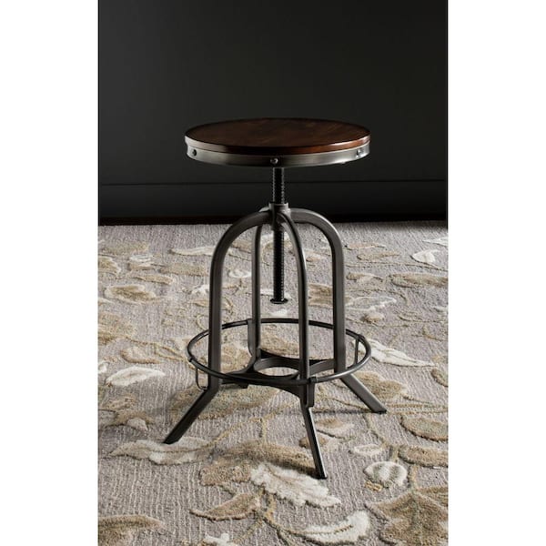 Wildomar 24 in. Brown Metal Swivel Bar Stool