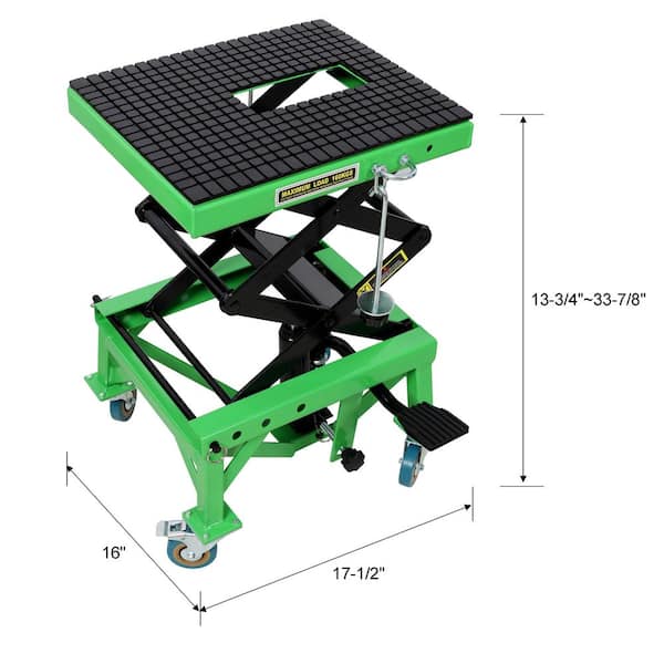 Sudzendf Green Steel 300 lbs Hydraulic Jack Lift Foot Step with