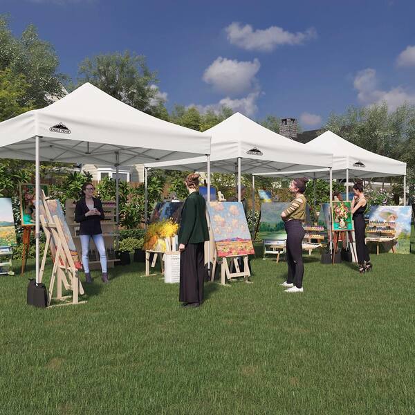 EAGLE PEAK 10 ft. x 10 ft. Commercial Ez Pop Up Canopy Tent Instant  MarketPlace Canopies, Bonus 4 Sand Bags, White MP100WO-WHT-AZ - The Home  Depot