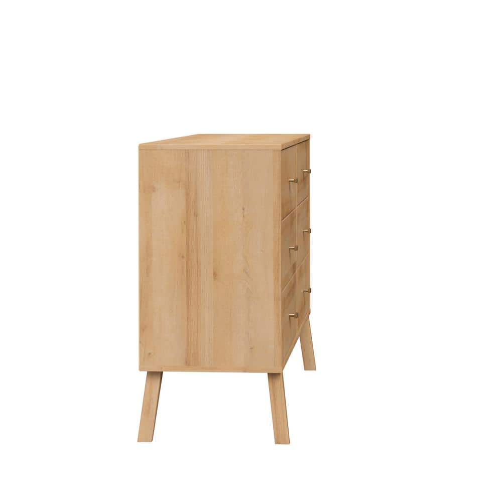 Prepac Milo 6 Drawer Bedroom Dresser Natural Oak