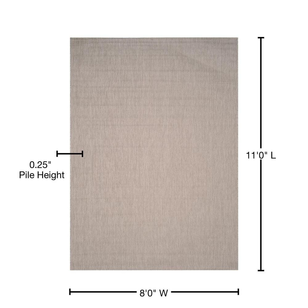 Beige and Gray Geometric Low Pile Indoor/Outdoor Area Rug