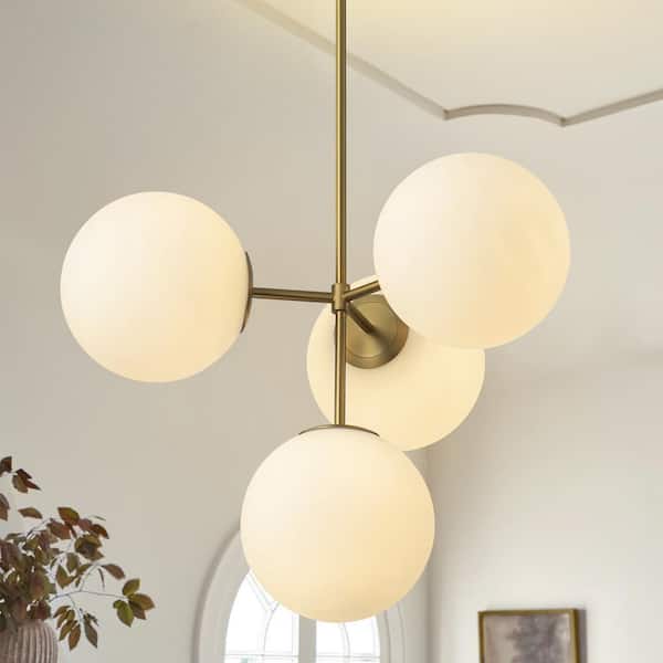 Theo 4-Light Gold Globe Dimmable Sputnik Pendant Light