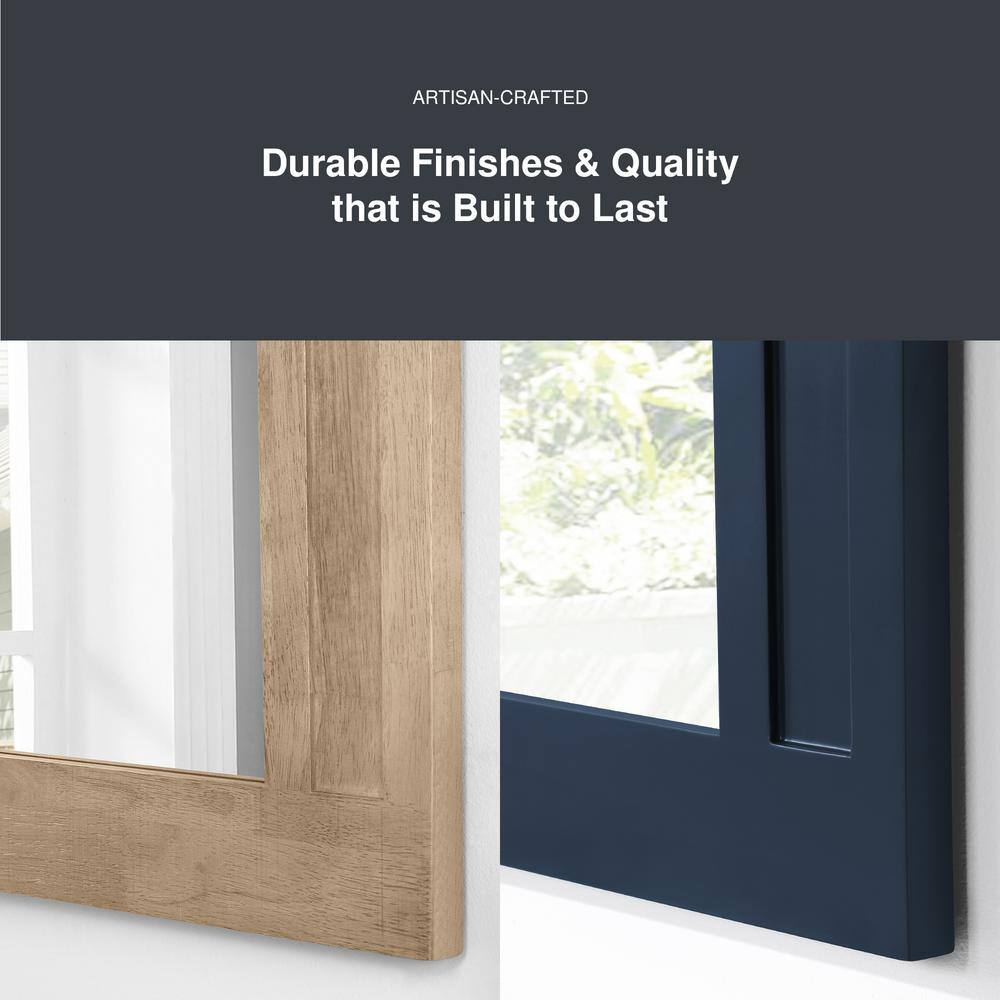 Midnight Blue Rectangular Wood Framed Bathroom Vanity Mirror