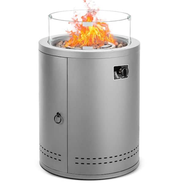 R.W.FLAME 20 inch 50,000 BTU Gas Propane Outdoor Fire Pit with Adjustable Fire Control Knob, Gray